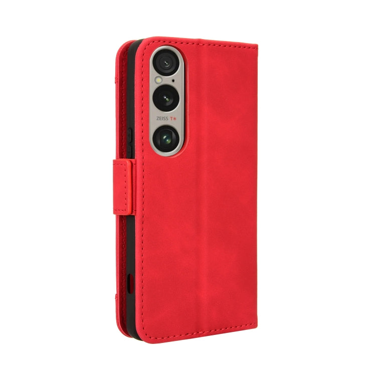 For Sony Xperia 1 VI 2024 Skin Feel Calf Texture Card Slots Leather Phone Case(Red) by buy2fix