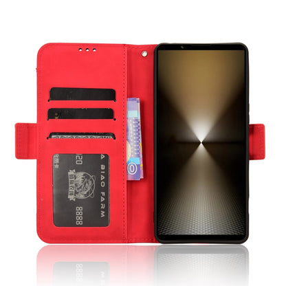 For Sony Xperia 1 VI 2024 Skin Feel Calf Texture Card Slots Leather Phone Case(Red) by buy2fix