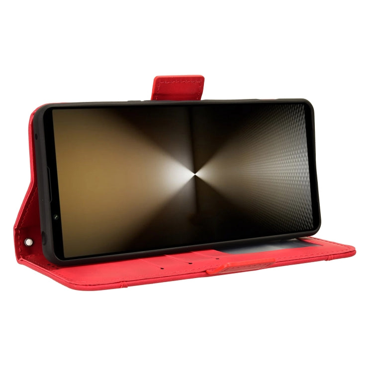 For Sony Xperia 1 VI 2024 Skin Feel Calf Texture Card Slots Leather Phone Case(Red) by buy2fix