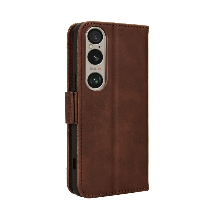 For Sony Xperia 1 VI 2024 Skin Feel Calf Texture Card Slots Leather Phone Case(Brown) by buy2fix
