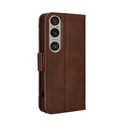 For Sony Xperia 1 VI 2024 Skin Feel Calf Texture Card Slots Leather Phone Case(Brown) by buy2fix