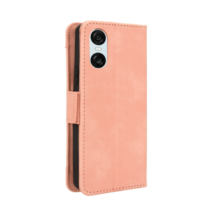 For Sony Xperia 10 VI 2024 Skin Feel Calf Texture Card Slots Leather Phone Case(Pink) by buy2fix