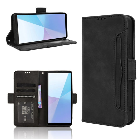 For Sony Xperia 10 VI 2024 Skin Feel Calf Texture Card Slots Leather Phone Case(Black) by buy2fix