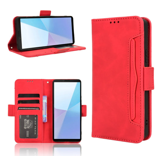 For Sony Xperia 10 VI 2024 Skin Feel Calf Texture Card Slots Leather Phone Case(Red) by buy2fix