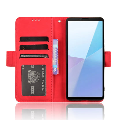 For Sony Xperia 10 VI 2024 Skin Feel Calf Texture Card Slots Leather Phone Case(Red) by buy2fix
