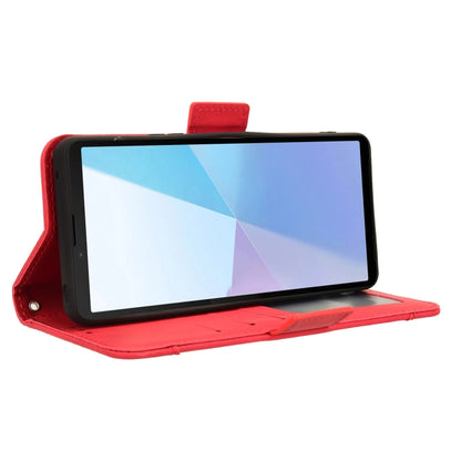 For Sony Xperia 10 VI 2024 Skin Feel Calf Texture Card Slots Leather Phone Case(Red) by buy2fix