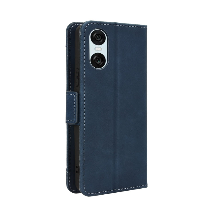 For Sony Xperia 10 VI 2024 Skin Feel Calf Texture Card Slots Leather Phone Case(Blue) by buy2fix