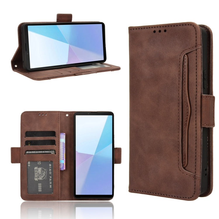 For Sony Xperia 10 VI 2024 Skin Feel Calf Texture Card Slots Leather Phone Case(Brown) by buy2fix