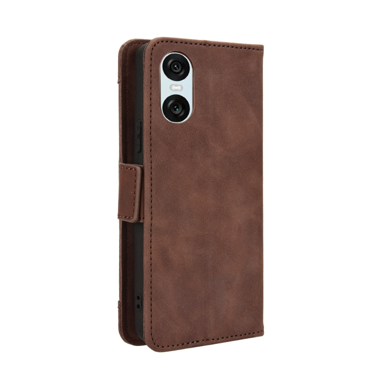For Sony Xperia 10 VI 2024 Skin Feel Calf Texture Card Slots Leather Phone Case(Brown) by buy2fix
