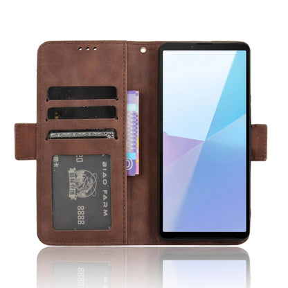 For Sony Xperia 10 VI 2024 Skin Feel Calf Texture Card Slots Leather Phone Case(Brown) by buy2fix