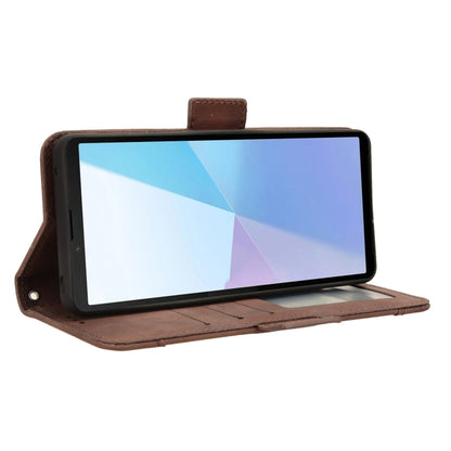 For Sony Xperia 10 VI 2024 Skin Feel Calf Texture Card Slots Leather Phone Case(Brown) by buy2fix