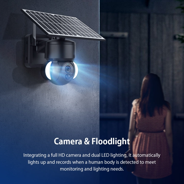 SHIWOJIA IP66 Waterproof 4G 3MP Solar Dome IP Camera, Two-way Audio & PIR Motion Detection & Night Vision, Version:EU(Black) by buy2fix