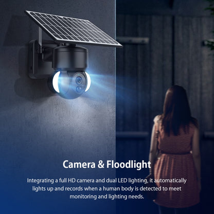 SHIWOJIA IP66 Waterproof 4G 3MP Solar Dome IP Camera, Two-way Audio & PIR Motion Detection & Night Vision, Version:EU(Black) by buy2fix