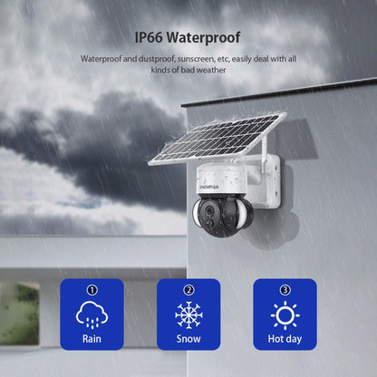 SHIWOJIA IP66 Waterproof 4G 3MP Solar Dome IP Camera, Two-way Audio & PIR Motion Detection & Night Vision, Version:EU(White) by buy2fix