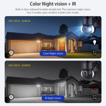 SHIWOJIA IP66 Waterproof 4G 3MP Solar Dome IP Camera, Two-way Audio & PIR Motion Detection & Night Vision, Version:AU(Black) by buy2fix