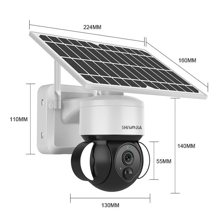 SHIWOJIA IP66 Waterproof 4G 3MP Solar Dome IP Camera, Two-way Audio & PIR Motion Detection & Night Vision, Version:AU(White) by buy2fix