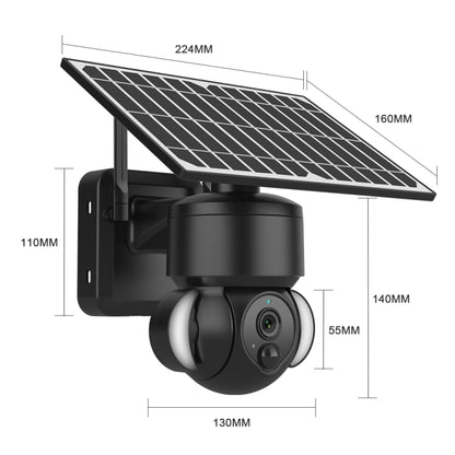 SHIWOJIA IP66 Waterproof 4G 3MP Solar Dome IP Camera, Two-way Audio & PIR Motion Detection & Night Vision, Version:US(Black) by buy2fix