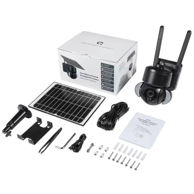 SHIWOJIA IP66 Waterproof 4G 3MP Solar Dome IP Camera, Two-way Audio & PIR Motion Detection & Night Vision, Version:US(Black) by buy2fix