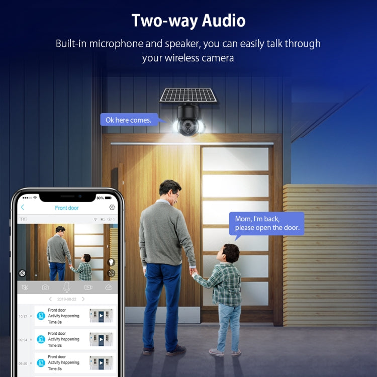 SHIWOJIA IP66 Waterproof 4G 3MP Solar Dome IP Camera, Two-way Audio & PIR Motion Detection & Night Vision, Version:US(Black) by buy2fix