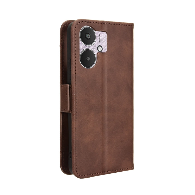For Xiaomi Redmi 13C 5G / 13R 5G Skin Feel Calf Texture Card Slots Leather Phone Case(Brown) by buy2fix