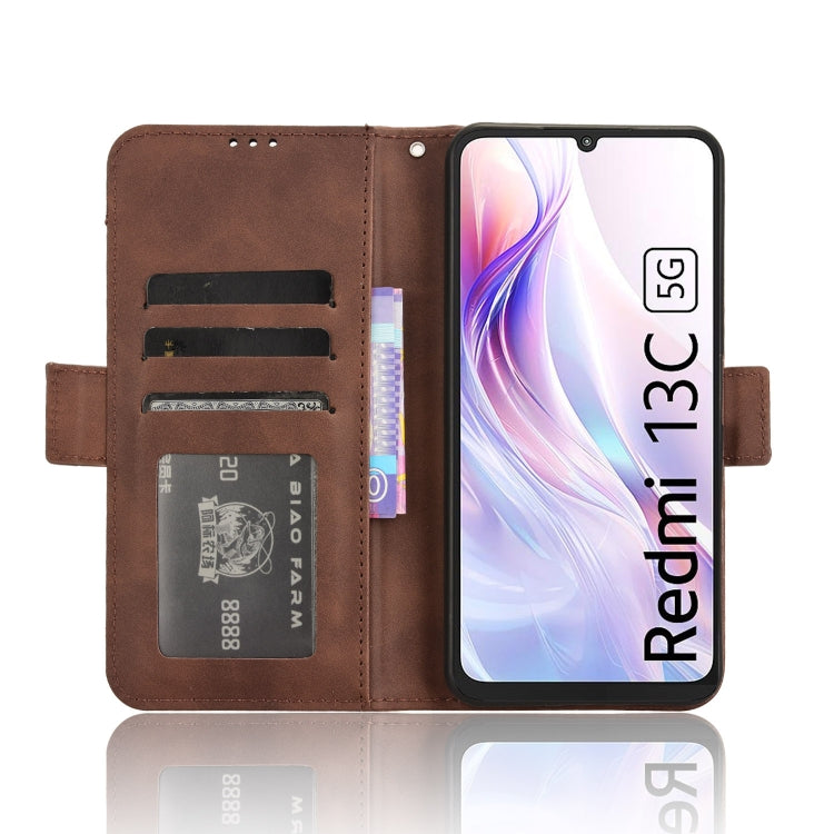 For Xiaomi Redmi 13C 5G / 13R 5G Skin Feel Calf Texture Card Slots Leather Phone Case(Brown) by buy2fix