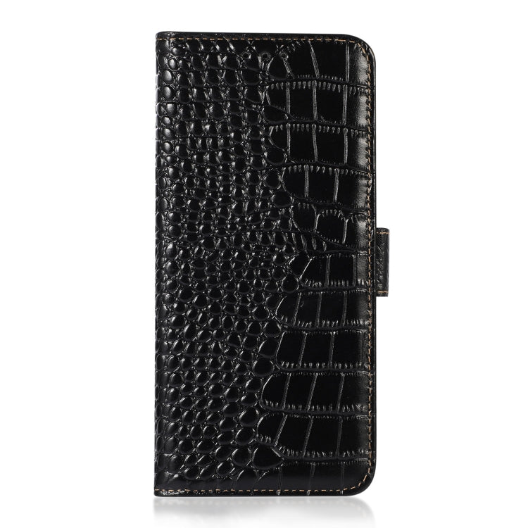For OPPO Reno10 5G / 10 Pro 5G Global Crocodile Top Layer Cowhide Leather Phone Case(Black) by buy2fix