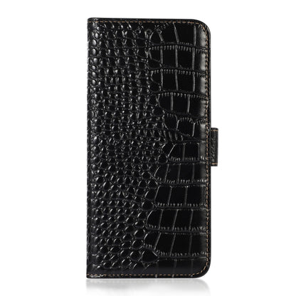 For OPPO Reno10 5G / 10 Pro 5G Global Crocodile Top Layer Cowhide Leather Phone Case(Black) by buy2fix