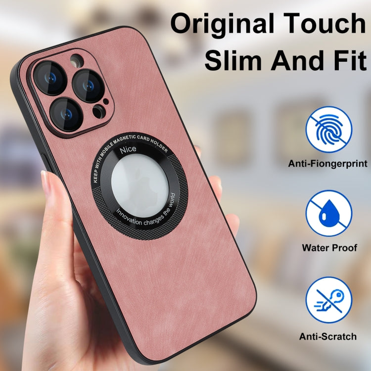For iPhone 11 Skin Feel Leather MagSafe Magnetic Phone Case(Pink) by buy2fix
