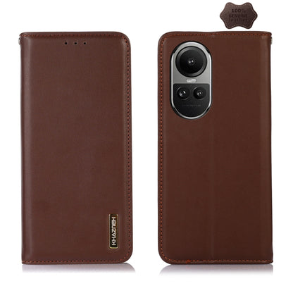 OPPO Reno10 5G / 10 Pro 5G Global KHAZNEH Nappa Top Layer Cowhide Leather Phone Case(Brown) by buy2fix