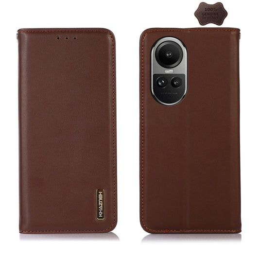 OPPO Reno10 5G / 10 Pro 5G Global KHAZNEH Nappa Top Layer Cowhide Leather Phone Case(Brown) by buy2fix