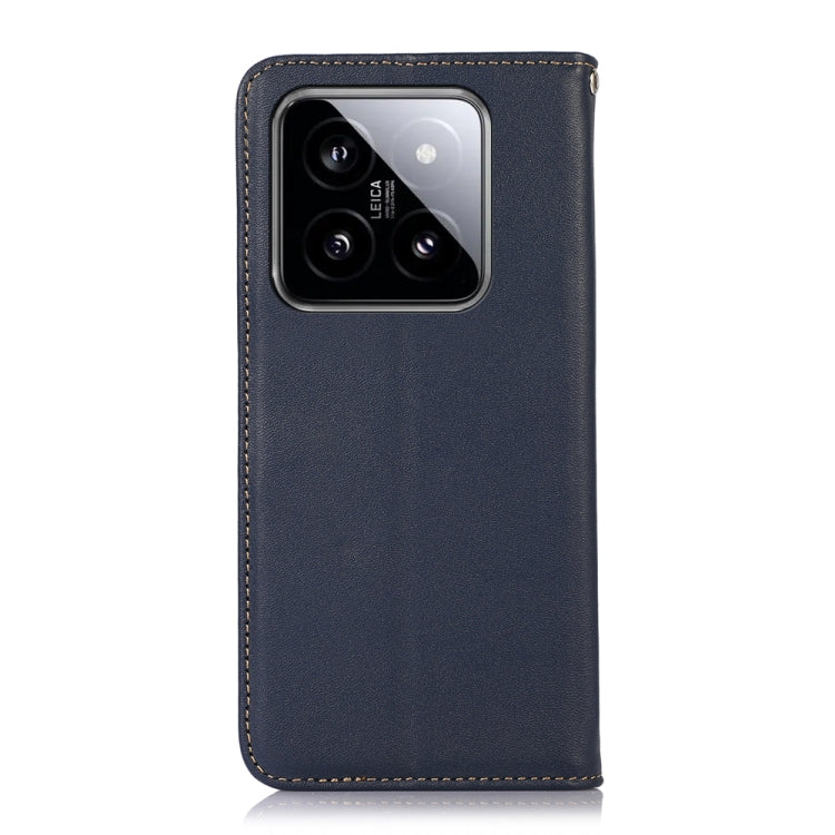 For Xiaomi 14 KHAZNEH Nappa Top Layer Cowhide Leather Phone Case(Blue) - Xiaomi Cases by buy2fix | Online Shopping UK | buy2fix