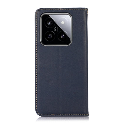 For Xiaomi 14 KHAZNEH Nappa Top Layer Cowhide Leather Phone Case(Blue) - Xiaomi Cases by buy2fix | Online Shopping UK | buy2fix