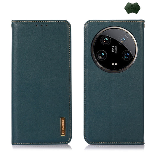 For Xiaomi 14 Ultra KHAZNEH Nappa Top Layer Cowhide Leather Phone Case(Green)