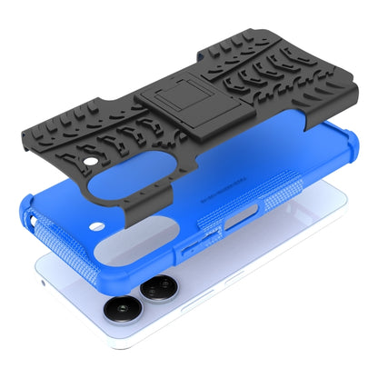 For Xiaomi Redmi 13C 4G Tire Texture TPU + PC Phone Case with Holder(Blue) by buy2fix