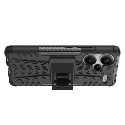 For Xiaomi Redmi Note 13 Pro+ 5G Tire Texture TPU + PC Phone Case with Holder(Black) - Xiaomi Cases by buy2fix | Online Shopping UK | buy2fix