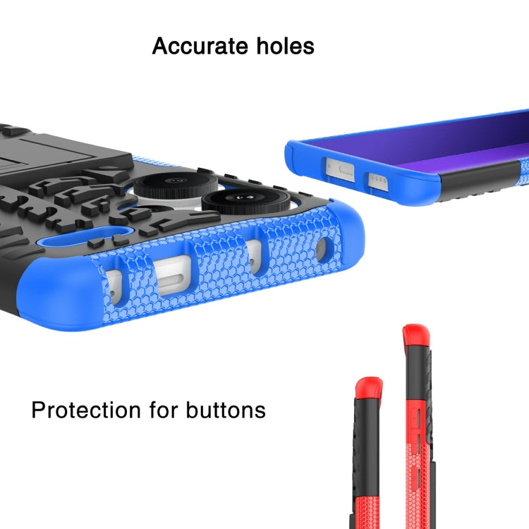For Xiaomi Redmi Note 13 Pro+ 5G Tire Texture TPU + PC Phone Case with Holder(Black) - Xiaomi Cases by buy2fix | Online Shopping UK | buy2fix