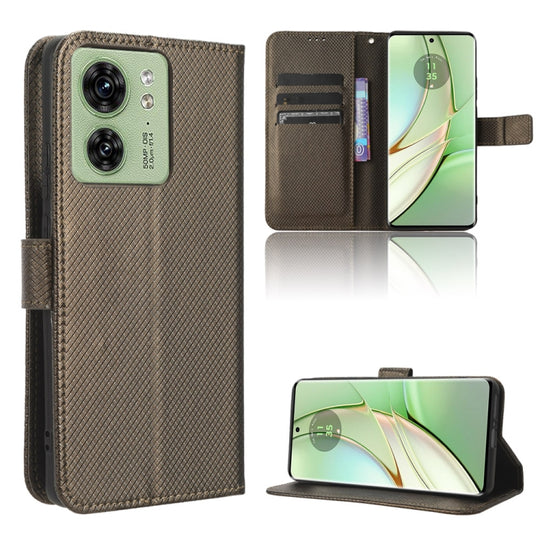 For Motorola Edge 40 Diamond Texture Leather Phone Case(Brown)