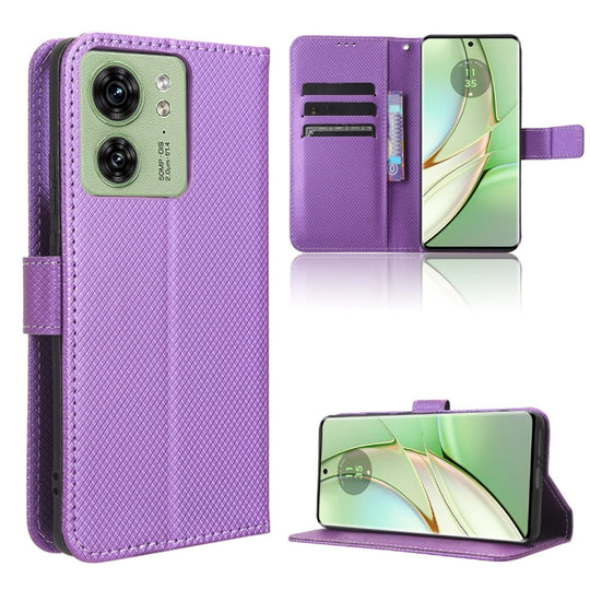 For Motorola Edge 40 Diamond Texture Leather Phone Case(Purple)