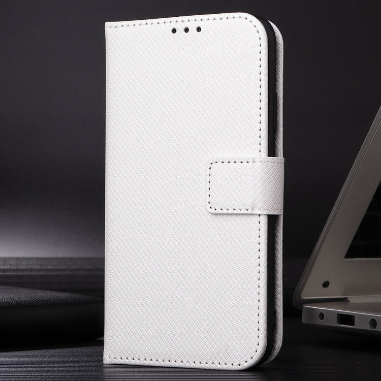 For Motorola Moto G Play 4G 2024 Diamond Texture Leather Phone Case(White) by buy2fix