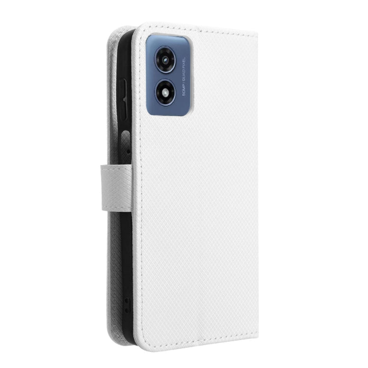 For Motorola Moto G Play 4G 2024 Diamond Texture Leather Phone Case(White) by buy2fix