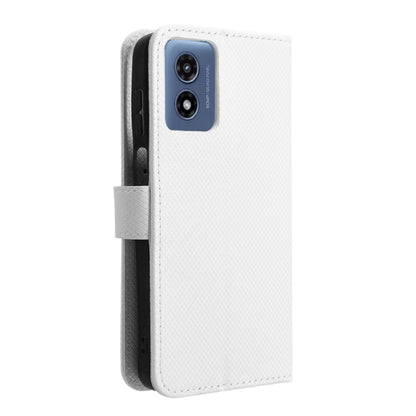 For Motorola Moto G Play 4G 2024 Diamond Texture Leather Phone Case(White) by buy2fix