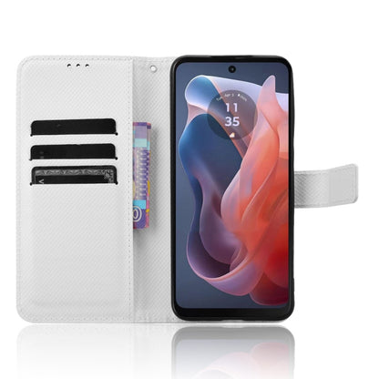 For Motorola Moto G Play 4G 2024 Diamond Texture Leather Phone Case(White) by buy2fix