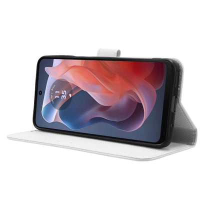 For Motorola Moto G Play 4G 2024 Diamond Texture Leather Phone Case(White) by buy2fix