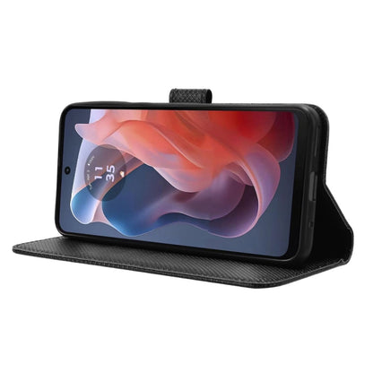 For Motorola Moto G Play 4G 2024 Diamond Texture Leather Phone Case(Black) by buy2fix