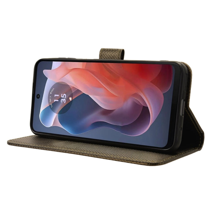 For Motorola Moto G Play 4G 2024 Diamond Texture Leather Phone Case(Brown) by buy2fix