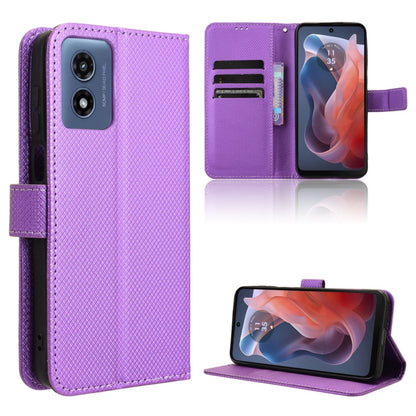 For Motorola Moto G Play 4G 2024 Diamond Texture Leather Phone Case(Purple) by buy2fix