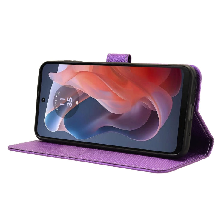 For Motorola Moto G Play 4G 2024 Diamond Texture Leather Phone Case(Purple) by buy2fix