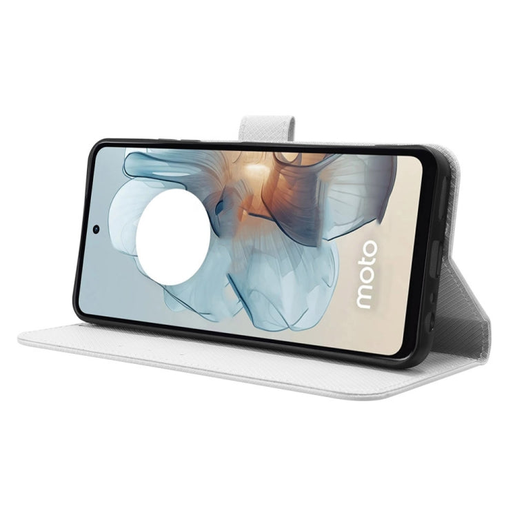 For Motorola Moto G Power 5G 2024 Diamond Texture Leather Phone Case(White) by buy2fix