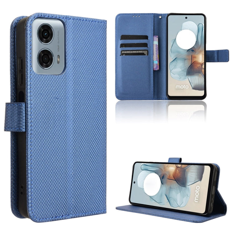 For Motorola Moto G Power 5G 2024 Diamond Texture Leather Phone Case(Blue) by buy2fix