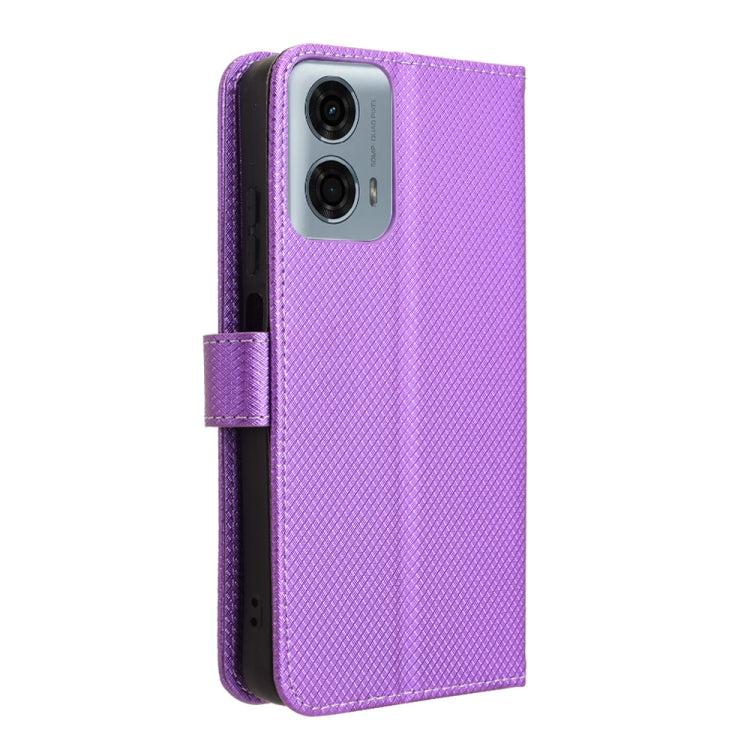 For Motorola Moto G Power 5G 2024 Diamond Texture Leather Phone Case(Purple) by buy2fix